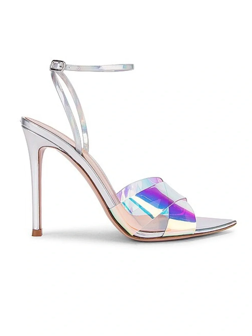 Gianvito Rossi Iridescent Leather and PVC Stark Sandals Heels NWT Size 39.5 IT - Picture 1 of 10